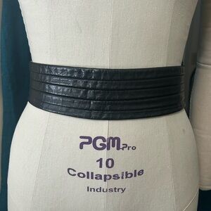 Black Wide Leather Belt